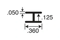 0.125″ Aluminum H Channel