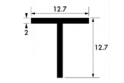 12,7 mm x 12,7 mm x 1,6 mm (1/2