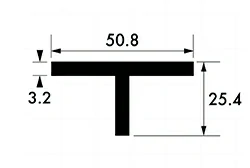 50.8mm x 25.4mm x 3.2mm (2