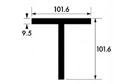 101,6 mm x 101,6 mm x 9,5 mm (4