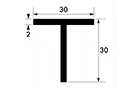 30mm x 30mm x 2mm Aluminium T-Section