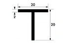 20mm x 20mm x 2mm Aluminium T-Section