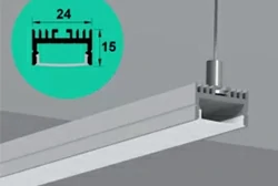 Perfil LED colgante 24 mm 15 mm