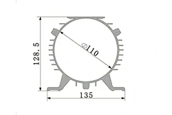 Horizontal motor casing aluminum profile