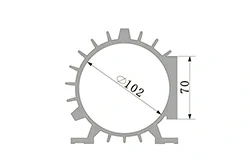 Perfil de aluminio de la carcasa del motor horizontal