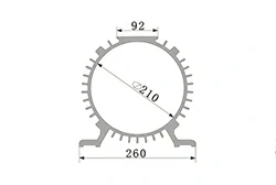 Horizontal motor casing aluminum profile