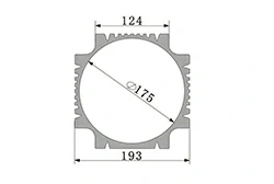 Aluminum profiles for water-cooled motor cases