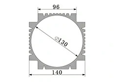 Aluminum profiles for water-cooled motor cases