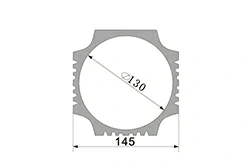 Aluminum profiles for water-cooled motor cases