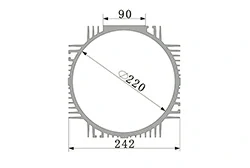 Aluminum profile for servo motor body