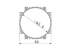 Perfil de aluminio para el cuerpo del servomotor