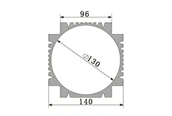 Perfil de aluminio para el cuerpo del servomotor