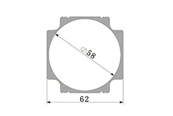 Perfil de aluminio para el cuerpo del servomotor