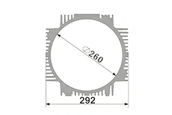 Perfil de aluminio para el cuerpo del servomotor