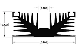 Special extruded heat sink 