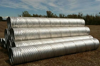 Aluminum-coated corrugated metal pipes