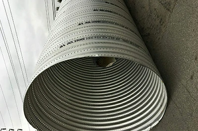 Perforated corrugated aluminum pipe