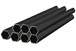 Tubo hexagonal de aluminio negro anodizado