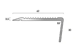 Listón de escalera de aluminio