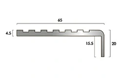 Listón de escalera de aluminio