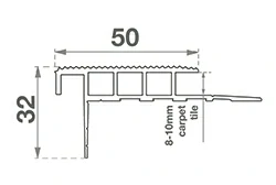 Listón de escalera de aluminio