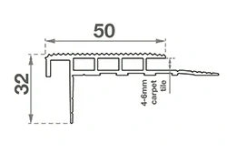 Listón de escalera de aluminio