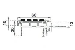 Listón de escalera de aluminio