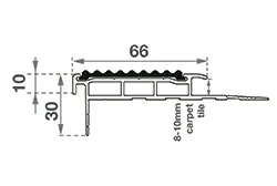 Listón de escalera de aluminio