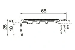 Listón de escalera de aluminio