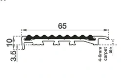 Listón de escalera de aluminio