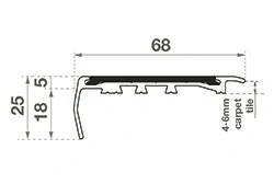 Listón de escalera de aluminio