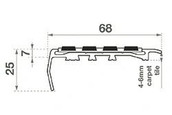 Listón de escalera de aluminio