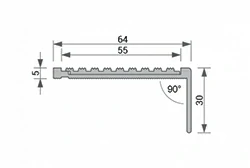 Listón de escalera de aluminio