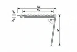 Listón de escalera de aluminio