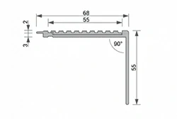 Listón de escalera de aluminio