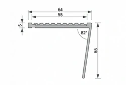 Listón de escalera de aluminio