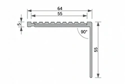 Listón de escalera de aluminio