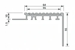 Listón de escalera de aluminio