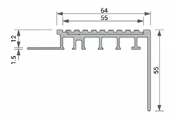 Listón de escalera de aluminio