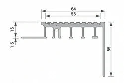 Listón de escalera de aluminio