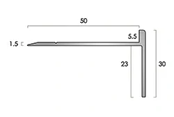 Listón de escalera de aluminio