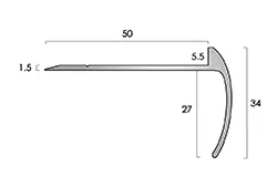 Listón de escalera de aluminio