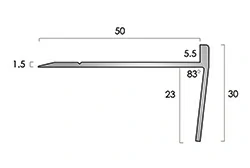 Listón de escalera de aluminio