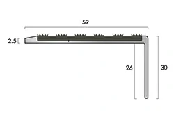 Listón de escalera de aluminio