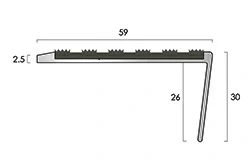 Listón de escalera de aluminio