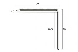 Listón de escalera de aluminio