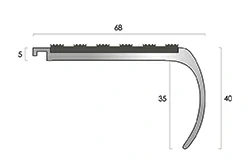 Listón de escalera de aluminio