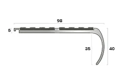 Listón de escalera de aluminio