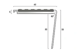 Listón de escalera de aluminio