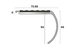 Listón de escalera de aluminio